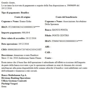 Rainbow Show - donazione